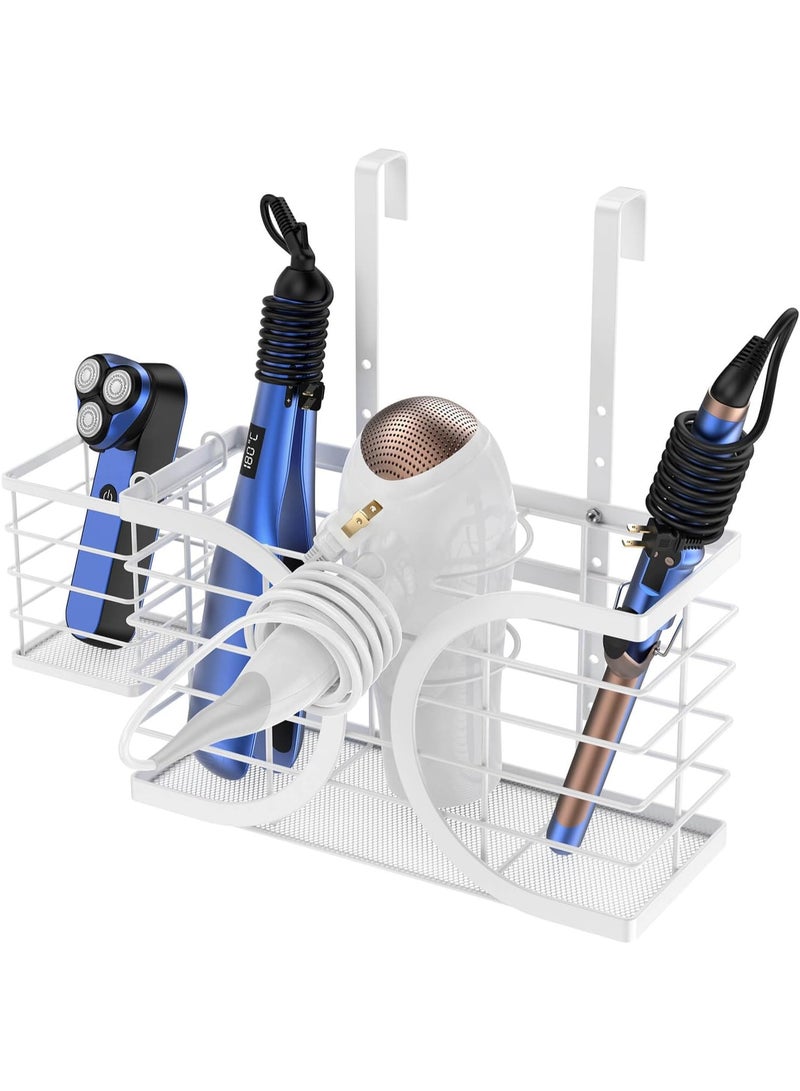 Relex Hair Dryer Holder 3in1 Hair Tool Organizer/Wall Mounted,Cabinet Door or Desk-based Blow Dryer Holder/Height-adjustable Curling Iron Holder/Bathroom Cabinet Organizer for Flat Irons Curling Wand - Image 1